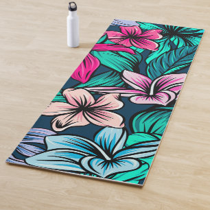 Elegant Vintage Tropical Flowers and Leaves Art   Yoga Mat