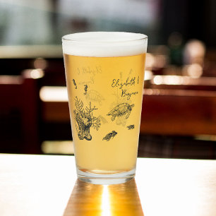 Elegant Vintage Under Water Sealife Beach Wedding Glass