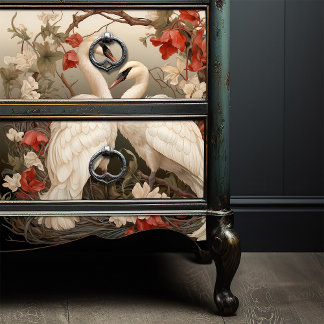 Elegant Vintage Victorian Boho Romantic Swans Tissue Paper