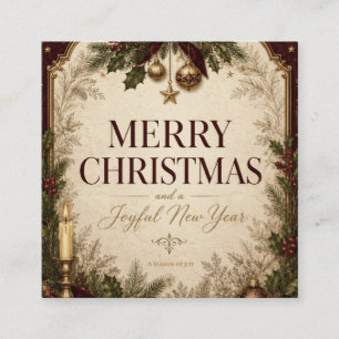 Elegant Vintage Victorian Christmas Greeting  Enclosure Card