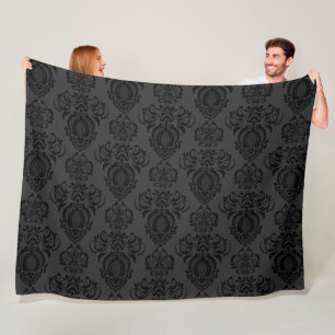 Elegant, Vintage, Victorian Damask Fleece Blanket