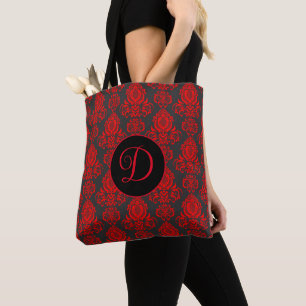 Elegant, Vintage, Victorian Damask Personalized Tote Bag