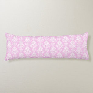 Elegant, Vintage, Victorian Pastel Pink Damask Body Pillow