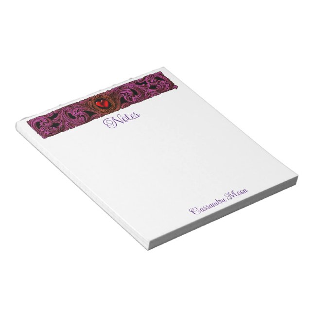 Elegant Vintage Victorian Personalized Notepad (Angled)