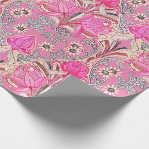 Elegant Vintage Victorian Pink Flowers Pattern Wra Wrapping Paper