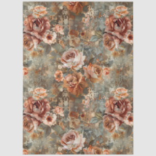 Elegant Vintage Victorian Rustic Floral Decoupage  Tissue Paper