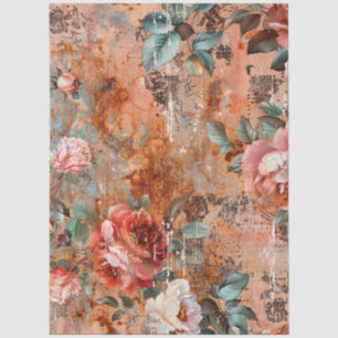 Elegant Vintage Victorian Rustic Floral Decoupage Tissue Paper