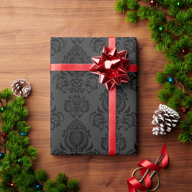 Elegant, Vintage, Victorian Steampunk Damask Wrapping Paper (Holiday Gift)