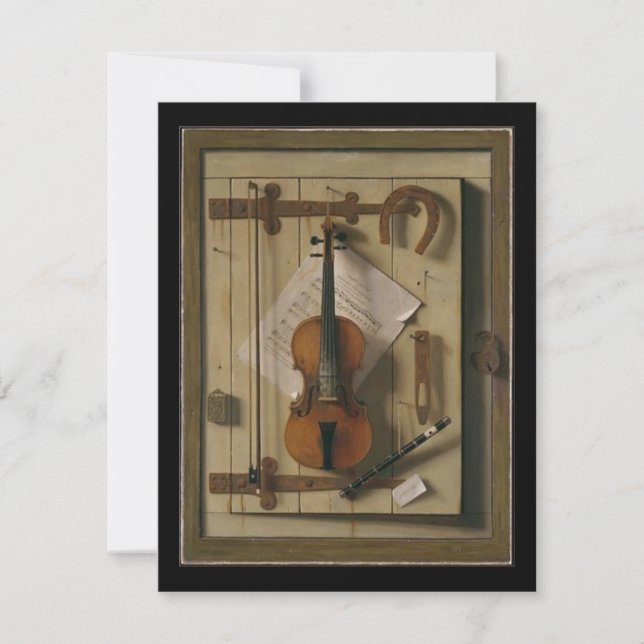 Elegant Vintage Violin Music Recital Invitations (Front)