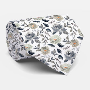 Elegant Vintage Watercolor Floral Botanical Tie