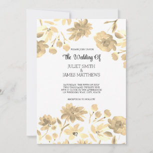 Elegant Vintage Watercolor Floral Design Invitation