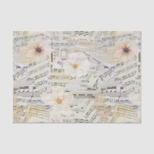 Elegant Vintage Watercolor Floral Sheet Music