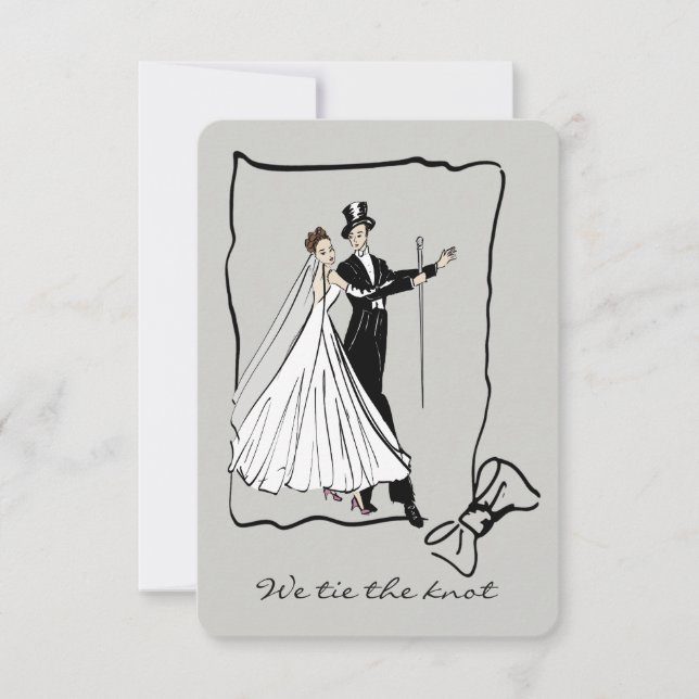 Elegant Vintage Wedding Couple Save The Date (Front)