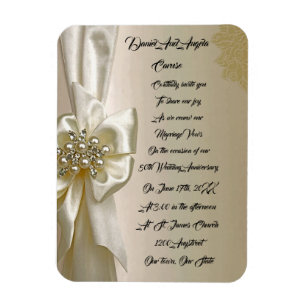Elegant Vintage Wedding Invitation – Ornate Gold F Magnet