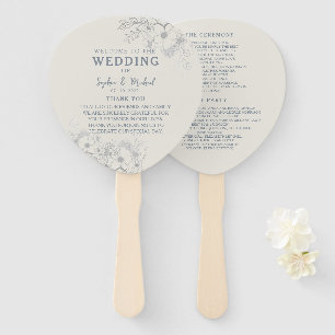 Elegant Vintage Wedding Program Hand Fan
