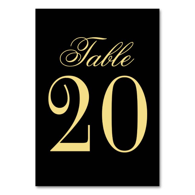 Elegant Vintage Wedding Table Number (Front)