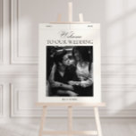Elegant Vintage Wedding Welcome Sign Photo Poster<br><div class="desc">The classic design with refined details and elegant typography sets the tone for a sophisticated atmosphere. Personalize this sign to make it easy for guests to find their way and create a welcoming accent that seamlessly fits the ambiance of your wedding. This light grey vintage-inspired wedding sign enhances the sense...</div>