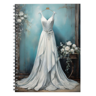 Elegant Vintage White Dress Wedding Notebook