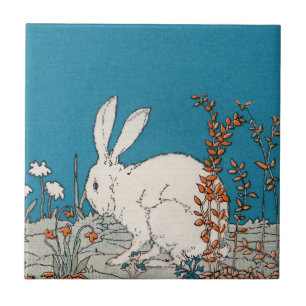 Elegant Vintage White Rabbit Tile