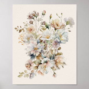Elegant Vintage Wildflower Artwork Poster