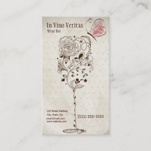 Elegant Vintage Wine Bar Business Card