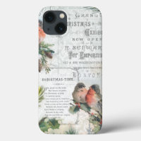 Elegant Vintage Winter Christmas Robins