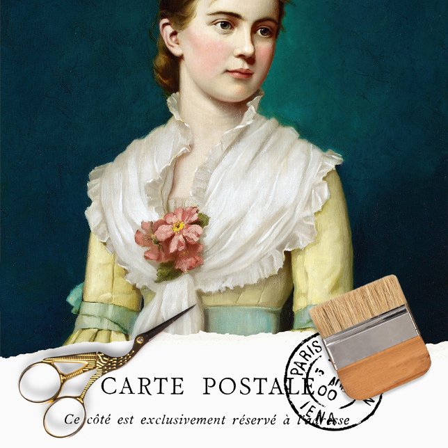 Elegant Vintage Woman Rustic Texture Decoupage  Tissue Paper (Creator Uploaded)