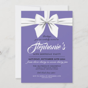 Elégant violet blanc Tiffany Invitation Anniversai