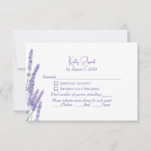 Elégant violet Boho Lavender Fleurs mariage RSVP