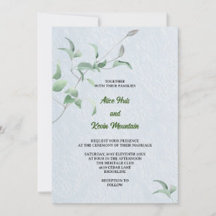 Elegant violet bud on a sky blue background invitation