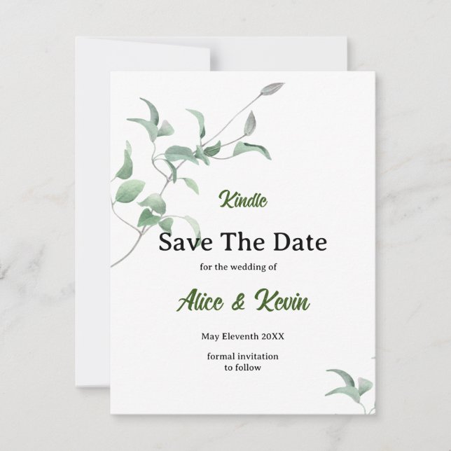 Elegant violet bud  save the date (Front)