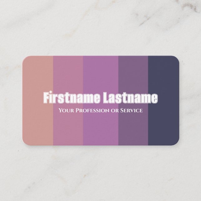 Elegant violet colour palette calligraphy QR-Code Business Card (Front)