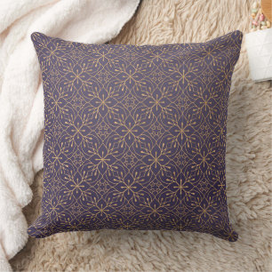 Élégant violet et or motif coussin