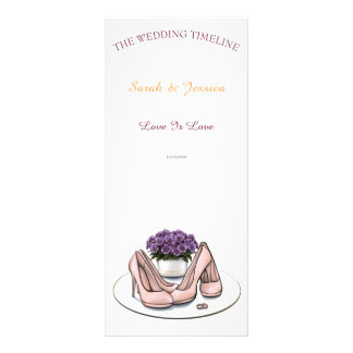 Elegant Violet Flowers Lesbian Wedding Timeline Ca Rack Card