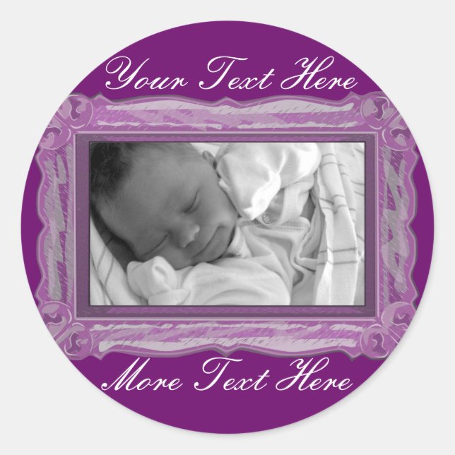 Elegant Violet Frame Stickers (Front)