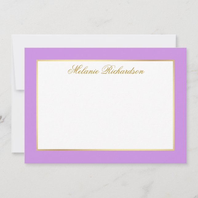 Elegant Violet Gold Frame - Choose Size - Card (Front)