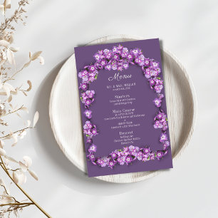 Elégant violet Lilac I Arch Floral Menu Mariage