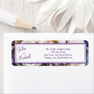 Élégant violet Mariage Floral Adresse de retour