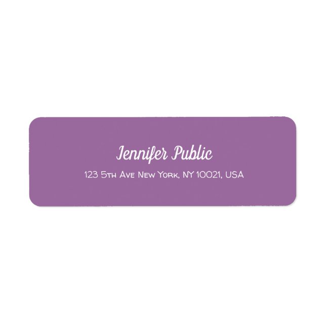 Élégant violet moderne Script Professional Plain (Devant)