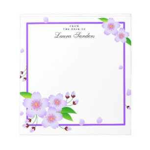 Elegant Violet Peony Flower Personalized Notepad
