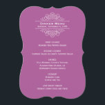 Elegant Violet Purple Wedding Monogram Dinner Menu<br><div class="desc">Elegant and formal wedding dinner menu cards feature a pop of colour with white reverse printing.  Personalize with your event date and menu details.  Display cards on guests' dinner plates or wrap them in napkins at every place setting for a stylish look.  Orchid violet purple background colour.</div>