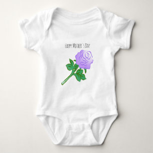 Elegant Violet Rose Baby Bodysuit