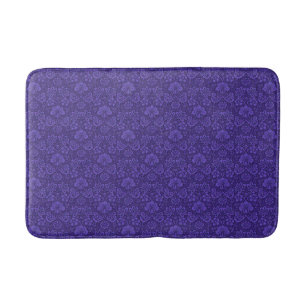 Elegant Violet Vintage Damask Pattern Bath Mat