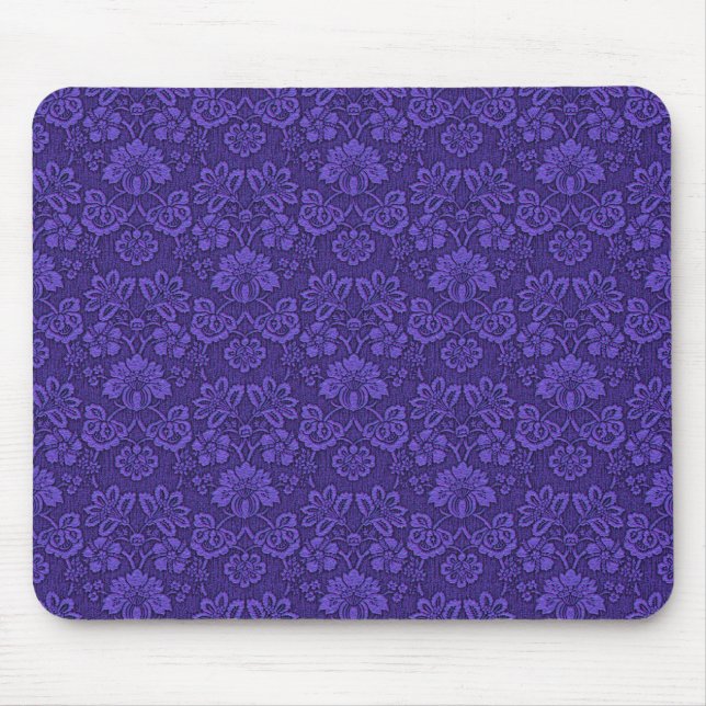 Elegant Violet Vintage Damask Pattern Mouse Pad (Front)