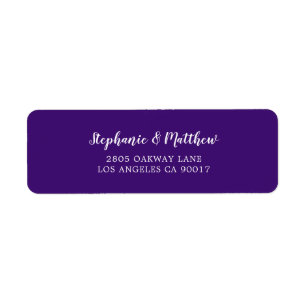 Élégant violet violet blanc Mariage de script