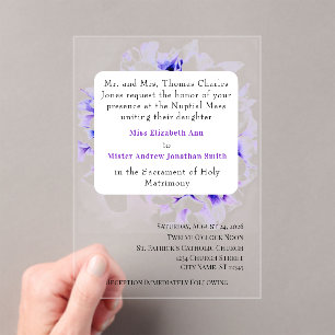 Elegant Violets Catholic Wedding Invitation