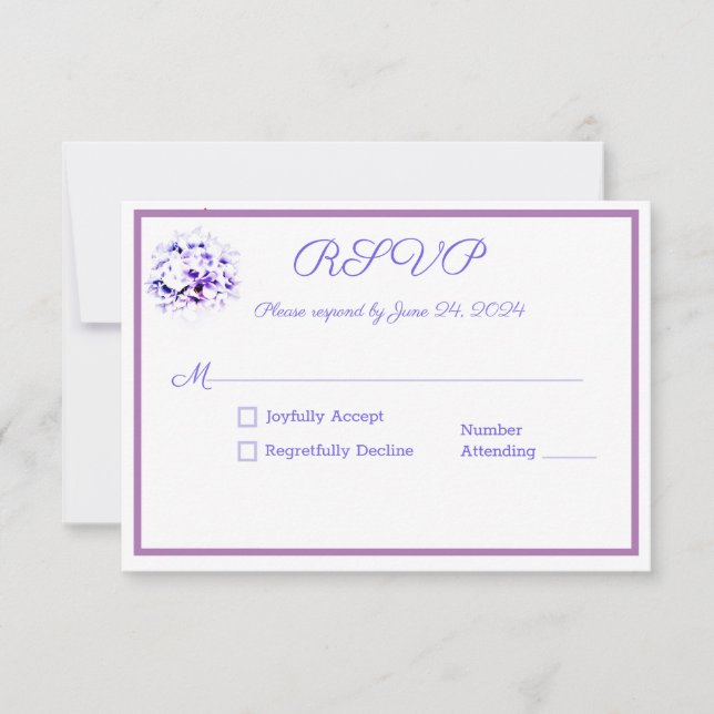 Elegant Violets Response Card (Front)