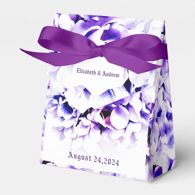 Elegant Violets Wedding Favor Box (Front Side)