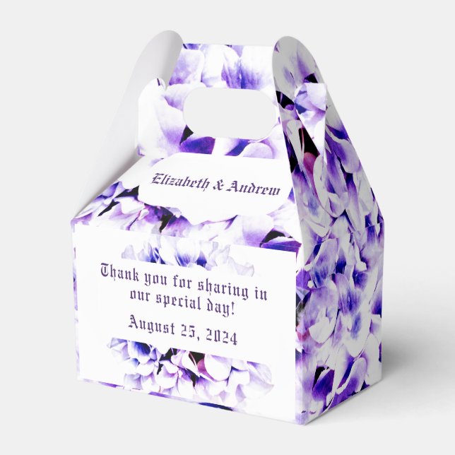 Elegant Violets Wedding Favor Box (Front Side)