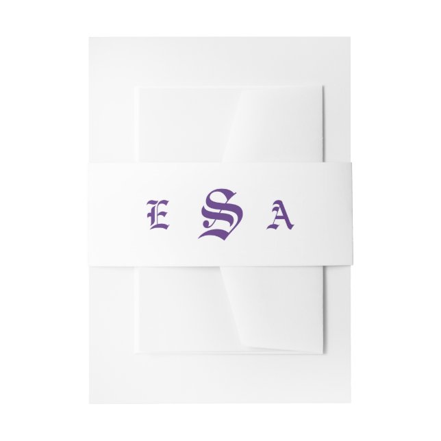 Elegant Violets Wedding Invitation Belly Band (Front Example)